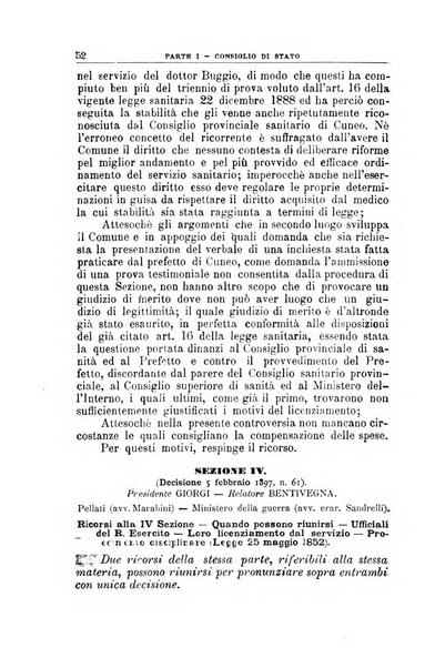 La giustizia amministrativa raccolta di decisioni e pareri del Consiglio di Stato, decisioni della Corte dei conti, sentenze della Cassazione di Roma, e decisioni delle Giunte provinciali amministrative