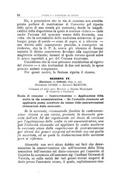 La giustizia amministrativa raccolta di decisioni e pareri del Consiglio di Stato, decisioni della Corte dei conti, sentenze della Cassazione di Roma, e decisioni delle Giunte provinciali amministrative