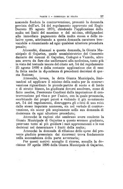 La giustizia amministrativa raccolta di decisioni e pareri del Consiglio di Stato, decisioni della Corte dei conti, sentenze della Cassazione di Roma, e decisioni delle Giunte provinciali amministrative