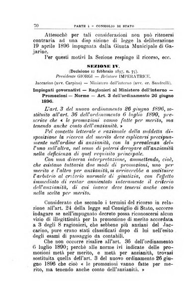 La giustizia amministrativa raccolta di decisioni e pareri del Consiglio di Stato, decisioni della Corte dei conti, sentenze della Cassazione di Roma, e decisioni delle Giunte provinciali amministrative