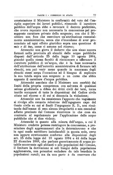 La giustizia amministrativa raccolta di decisioni e pareri del Consiglio di Stato, decisioni della Corte dei conti, sentenze della Cassazione di Roma, e decisioni delle Giunte provinciali amministrative