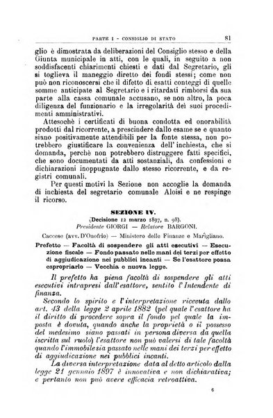 La giustizia amministrativa raccolta di decisioni e pareri del Consiglio di Stato, decisioni della Corte dei conti, sentenze della Cassazione di Roma, e decisioni delle Giunte provinciali amministrative