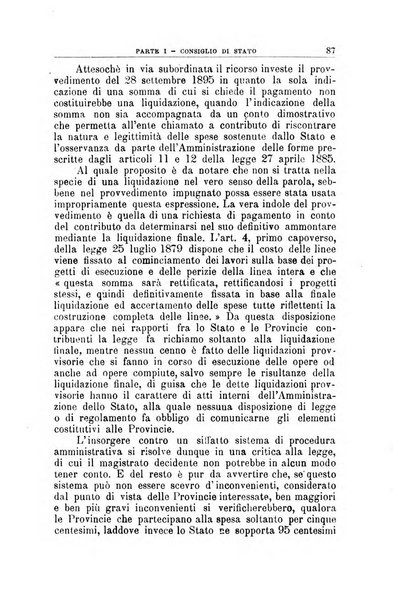 La giustizia amministrativa raccolta di decisioni e pareri del Consiglio di Stato, decisioni della Corte dei conti, sentenze della Cassazione di Roma, e decisioni delle Giunte provinciali amministrative