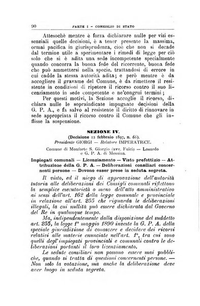 La giustizia amministrativa raccolta di decisioni e pareri del Consiglio di Stato, decisioni della Corte dei conti, sentenze della Cassazione di Roma, e decisioni delle Giunte provinciali amministrative