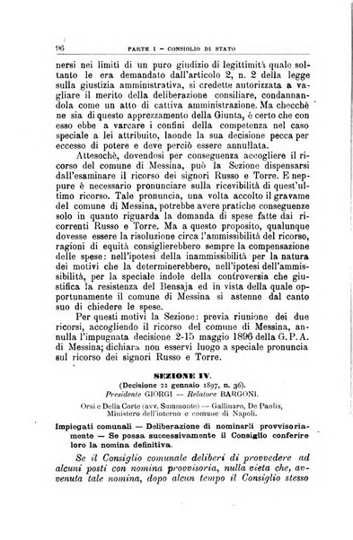 La giustizia amministrativa raccolta di decisioni e pareri del Consiglio di Stato, decisioni della Corte dei conti, sentenze della Cassazione di Roma, e decisioni delle Giunte provinciali amministrative