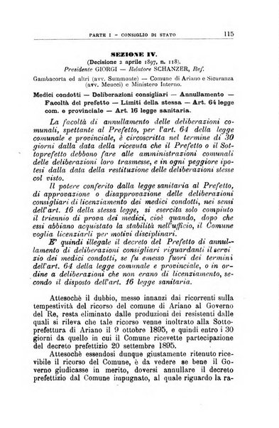 La giustizia amministrativa raccolta di decisioni e pareri del Consiglio di Stato, decisioni della Corte dei conti, sentenze della Cassazione di Roma, e decisioni delle Giunte provinciali amministrative