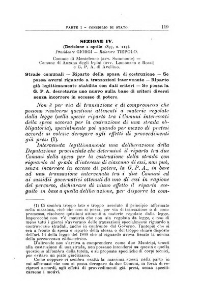 La giustizia amministrativa raccolta di decisioni e pareri del Consiglio di Stato, decisioni della Corte dei conti, sentenze della Cassazione di Roma, e decisioni delle Giunte provinciali amministrative