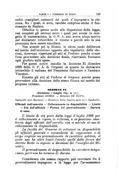 La giustizia amministrativa raccolta di decisioni e pareri del Consiglio di Stato, decisioni della Corte dei conti, sentenze della Cassazione di Roma, e decisioni delle Giunte provinciali amministrative