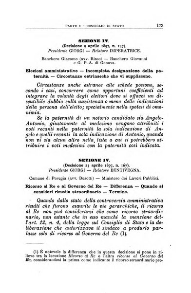 La giustizia amministrativa raccolta di decisioni e pareri del Consiglio di Stato, decisioni della Corte dei conti, sentenze della Cassazione di Roma, e decisioni delle Giunte provinciali amministrative