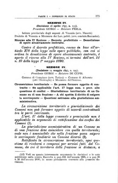 La giustizia amministrativa raccolta di decisioni e pareri del Consiglio di Stato, decisioni della Corte dei conti, sentenze della Cassazione di Roma, e decisioni delle Giunte provinciali amministrative