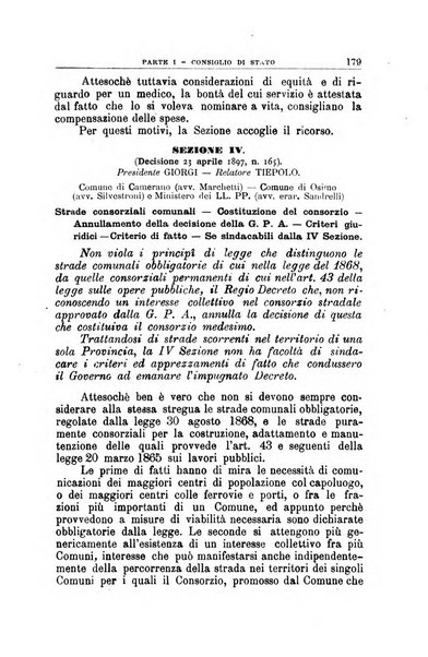 La giustizia amministrativa raccolta di decisioni e pareri del Consiglio di Stato, decisioni della Corte dei conti, sentenze della Cassazione di Roma, e decisioni delle Giunte provinciali amministrative