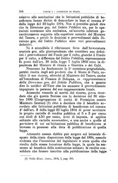 La giustizia amministrativa raccolta di decisioni e pareri del Consiglio di Stato, decisioni della Corte dei conti, sentenze della Cassazione di Roma, e decisioni delle Giunte provinciali amministrative