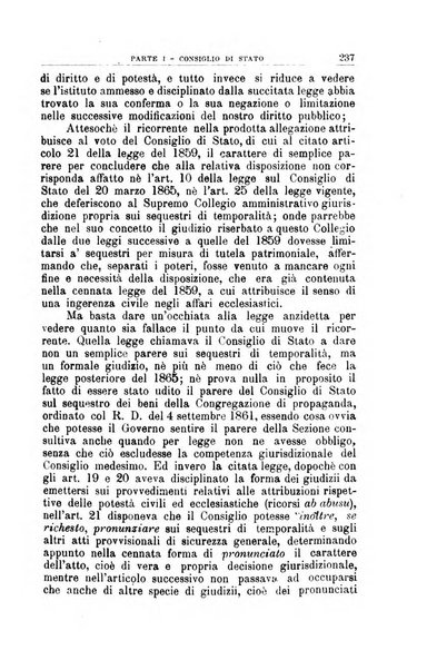 La giustizia amministrativa raccolta di decisioni e pareri del Consiglio di Stato, decisioni della Corte dei conti, sentenze della Cassazione di Roma, e decisioni delle Giunte provinciali amministrative