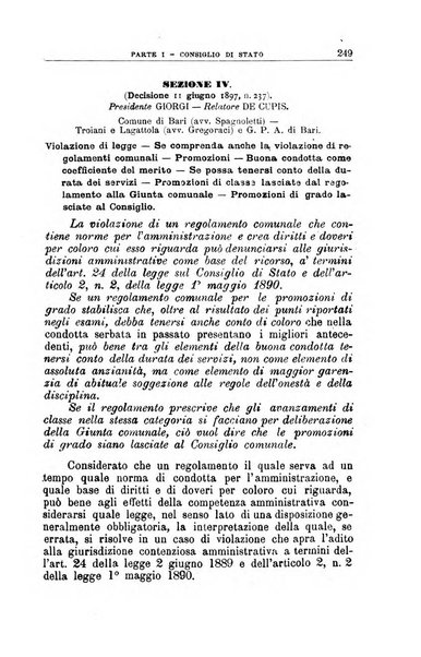 La giustizia amministrativa raccolta di decisioni e pareri del Consiglio di Stato, decisioni della Corte dei conti, sentenze della Cassazione di Roma, e decisioni delle Giunte provinciali amministrative