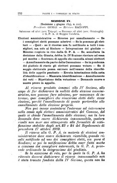 La giustizia amministrativa raccolta di decisioni e pareri del Consiglio di Stato, decisioni della Corte dei conti, sentenze della Cassazione di Roma, e decisioni delle Giunte provinciali amministrative