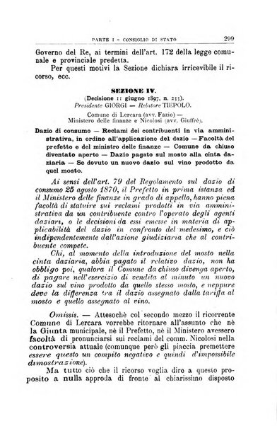 La giustizia amministrativa raccolta di decisioni e pareri del Consiglio di Stato, decisioni della Corte dei conti, sentenze della Cassazione di Roma, e decisioni delle Giunte provinciali amministrative