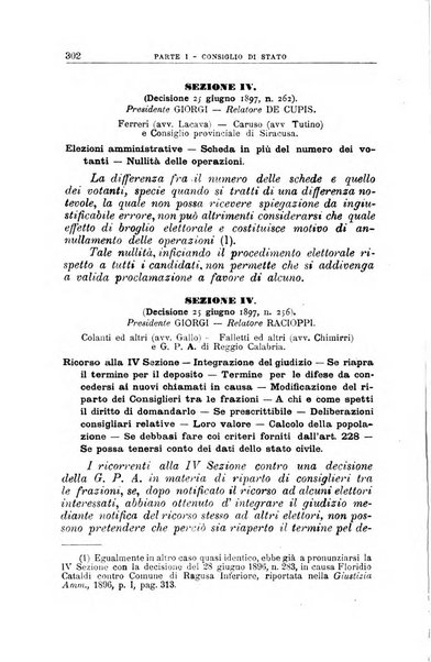 La giustizia amministrativa raccolta di decisioni e pareri del Consiglio di Stato, decisioni della Corte dei conti, sentenze della Cassazione di Roma, e decisioni delle Giunte provinciali amministrative