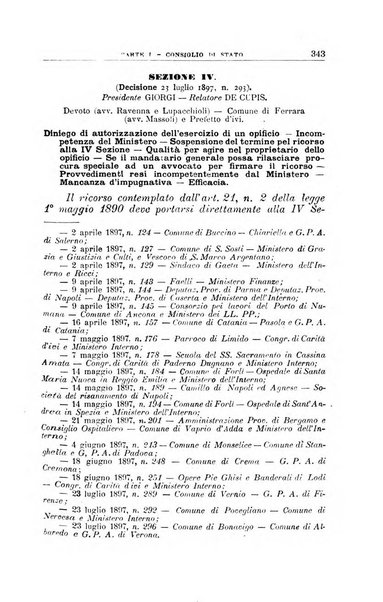 La giustizia amministrativa raccolta di decisioni e pareri del Consiglio di Stato, decisioni della Corte dei conti, sentenze della Cassazione di Roma, e decisioni delle Giunte provinciali amministrative