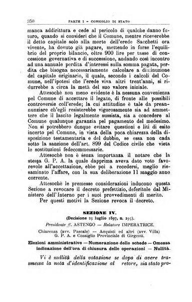 La giustizia amministrativa raccolta di decisioni e pareri del Consiglio di Stato, decisioni della Corte dei conti, sentenze della Cassazione di Roma, e decisioni delle Giunte provinciali amministrative