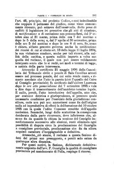 La giustizia amministrativa raccolta di decisioni e pareri del Consiglio di Stato, decisioni della Corte dei conti, sentenze della Cassazione di Roma, e decisioni delle Giunte provinciali amministrative