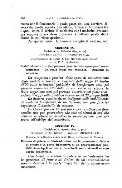 La giustizia amministrativa raccolta di decisioni e pareri del Consiglio di Stato, decisioni della Corte dei conti, sentenze della Cassazione di Roma, e decisioni delle Giunte provinciali amministrative