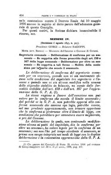 La giustizia amministrativa raccolta di decisioni e pareri del Consiglio di Stato, decisioni della Corte dei conti, sentenze della Cassazione di Roma, e decisioni delle Giunte provinciali amministrative