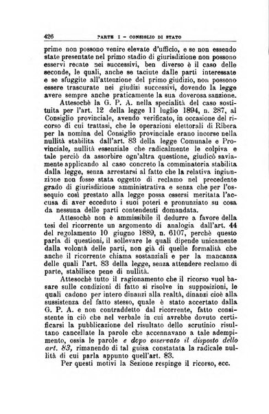 La giustizia amministrativa raccolta di decisioni e pareri del Consiglio di Stato, decisioni della Corte dei conti, sentenze della Cassazione di Roma, e decisioni delle Giunte provinciali amministrative