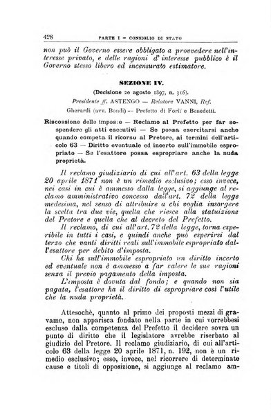 La giustizia amministrativa raccolta di decisioni e pareri del Consiglio di Stato, decisioni della Corte dei conti, sentenze della Cassazione di Roma, e decisioni delle Giunte provinciali amministrative