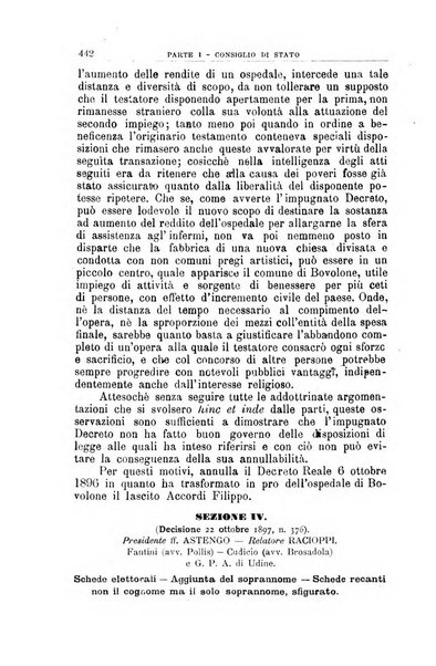 La giustizia amministrativa raccolta di decisioni e pareri del Consiglio di Stato, decisioni della Corte dei conti, sentenze della Cassazione di Roma, e decisioni delle Giunte provinciali amministrative