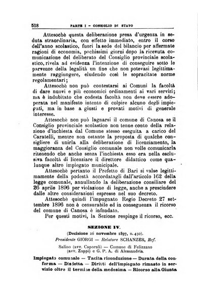 La giustizia amministrativa raccolta di decisioni e pareri del Consiglio di Stato, decisioni della Corte dei conti, sentenze della Cassazione di Roma, e decisioni delle Giunte provinciali amministrative