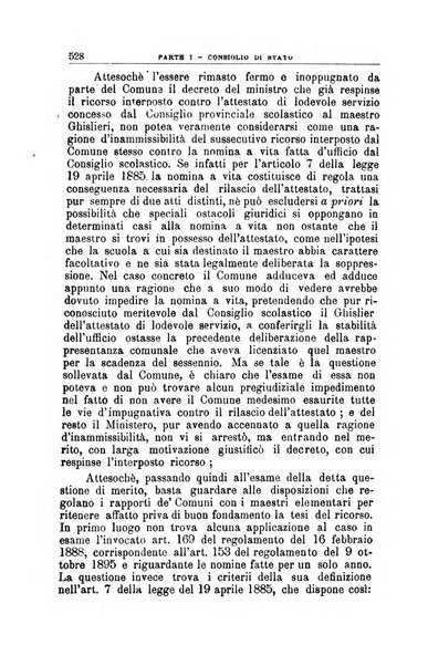 La giustizia amministrativa raccolta di decisioni e pareri del Consiglio di Stato, decisioni della Corte dei conti, sentenze della Cassazione di Roma, e decisioni delle Giunte provinciali amministrative