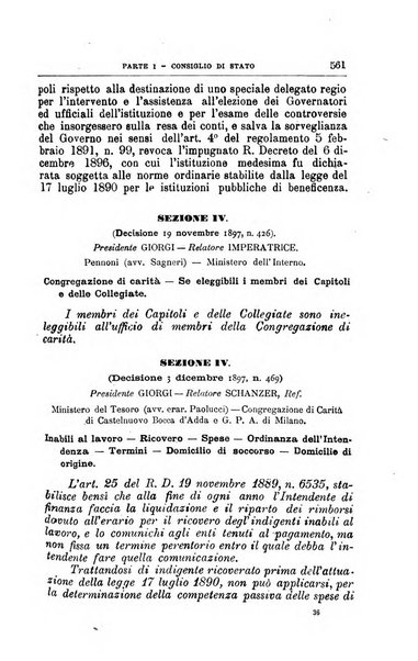 La giustizia amministrativa raccolta di decisioni e pareri del Consiglio di Stato, decisioni della Corte dei conti, sentenze della Cassazione di Roma, e decisioni delle Giunte provinciali amministrative