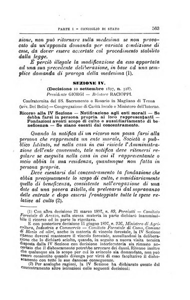 La giustizia amministrativa raccolta di decisioni e pareri del Consiglio di Stato, decisioni della Corte dei conti, sentenze della Cassazione di Roma, e decisioni delle Giunte provinciali amministrative