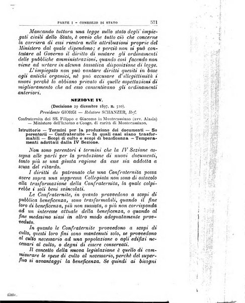 La giustizia amministrativa raccolta di decisioni e pareri del Consiglio di Stato, decisioni della Corte dei conti, sentenze della Cassazione di Roma, e decisioni delle Giunte provinciali amministrative