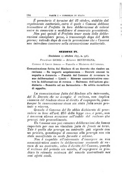 La giustizia amministrativa raccolta di decisioni e pareri del Consiglio di Stato, decisioni della Corte dei conti, sentenze della Cassazione di Roma, e decisioni delle Giunte provinciali amministrative