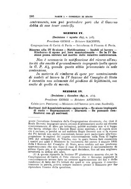 La giustizia amministrativa raccolta di decisioni e pareri del Consiglio di Stato, decisioni della Corte dei conti, sentenze della Cassazione di Roma, e decisioni delle Giunte provinciali amministrative