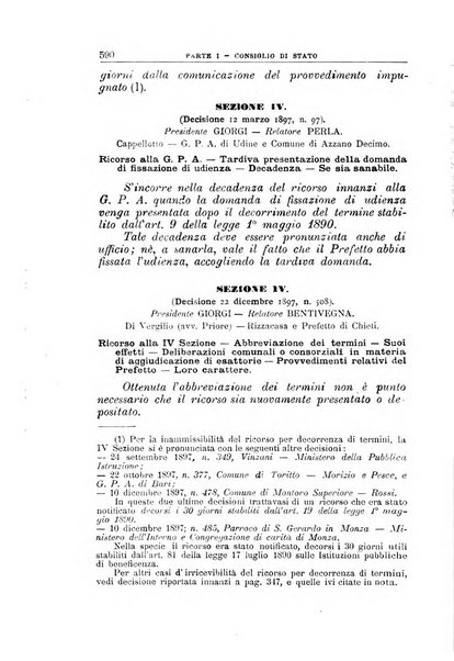 La giustizia amministrativa raccolta di decisioni e pareri del Consiglio di Stato, decisioni della Corte dei conti, sentenze della Cassazione di Roma, e decisioni delle Giunte provinciali amministrative