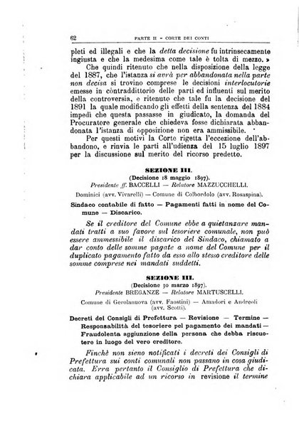 La giustizia amministrativa raccolta di decisioni e pareri del Consiglio di Stato, decisioni della Corte dei conti, sentenze della Cassazione di Roma, e decisioni delle Giunte provinciali amministrative