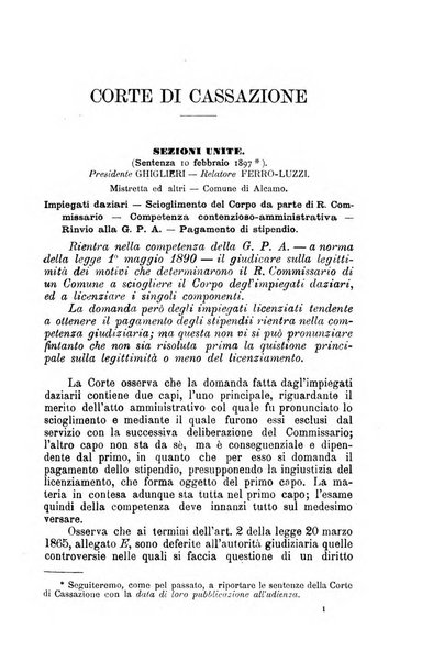 La giustizia amministrativa raccolta di decisioni e pareri del Consiglio di Stato, decisioni della Corte dei conti, sentenze della Cassazione di Roma, e decisioni delle Giunte provinciali amministrative