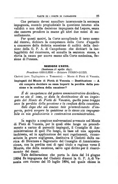 La giustizia amministrativa raccolta di decisioni e pareri del Consiglio di Stato, decisioni della Corte dei conti, sentenze della Cassazione di Roma, e decisioni delle Giunte provinciali amministrative