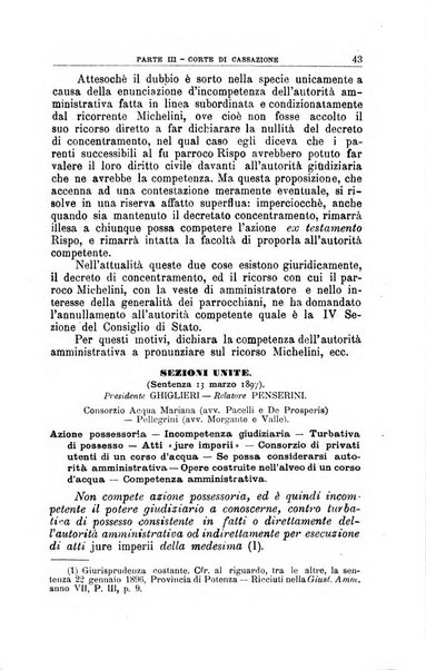 La giustizia amministrativa raccolta di decisioni e pareri del Consiglio di Stato, decisioni della Corte dei conti, sentenze della Cassazione di Roma, e decisioni delle Giunte provinciali amministrative