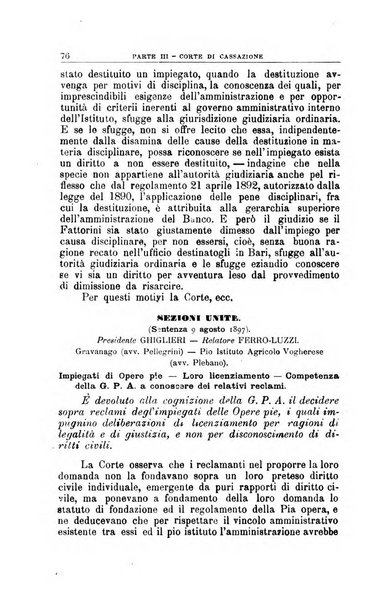 La giustizia amministrativa raccolta di decisioni e pareri del Consiglio di Stato, decisioni della Corte dei conti, sentenze della Cassazione di Roma, e decisioni delle Giunte provinciali amministrative