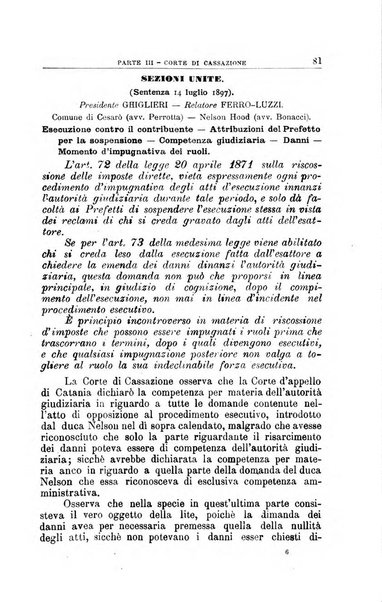 La giustizia amministrativa raccolta di decisioni e pareri del Consiglio di Stato, decisioni della Corte dei conti, sentenze della Cassazione di Roma, e decisioni delle Giunte provinciali amministrative