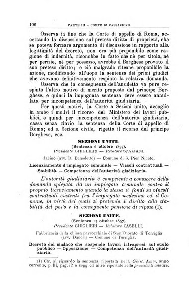 La giustizia amministrativa raccolta di decisioni e pareri del Consiglio di Stato, decisioni della Corte dei conti, sentenze della Cassazione di Roma, e decisioni delle Giunte provinciali amministrative