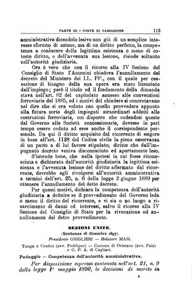 La giustizia amministrativa raccolta di decisioni e pareri del Consiglio di Stato, decisioni della Corte dei conti, sentenze della Cassazione di Roma, e decisioni delle Giunte provinciali amministrative