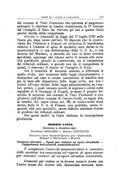 La giustizia amministrativa raccolta di decisioni e pareri del Consiglio di Stato, decisioni della Corte dei conti, sentenze della Cassazione di Roma, e decisioni delle Giunte provinciali amministrative