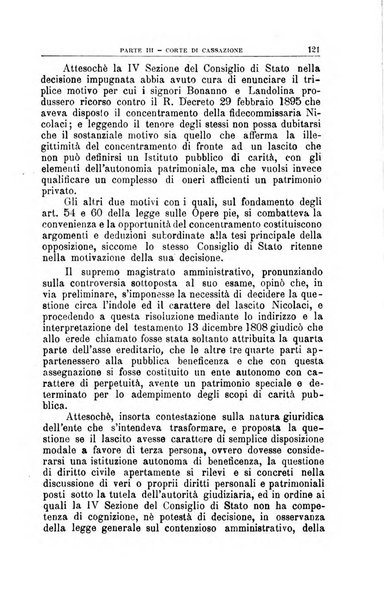 La giustizia amministrativa raccolta di decisioni e pareri del Consiglio di Stato, decisioni della Corte dei conti, sentenze della Cassazione di Roma, e decisioni delle Giunte provinciali amministrative