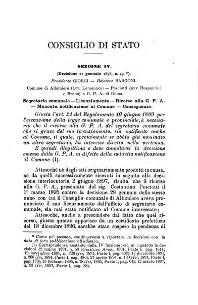 La giustizia amministrativa raccolta di decisioni e pareri del Consiglio di Stato, decisioni della Corte dei conti, sentenze della Cassazione di Roma, e decisioni delle Giunte provinciali amministrative