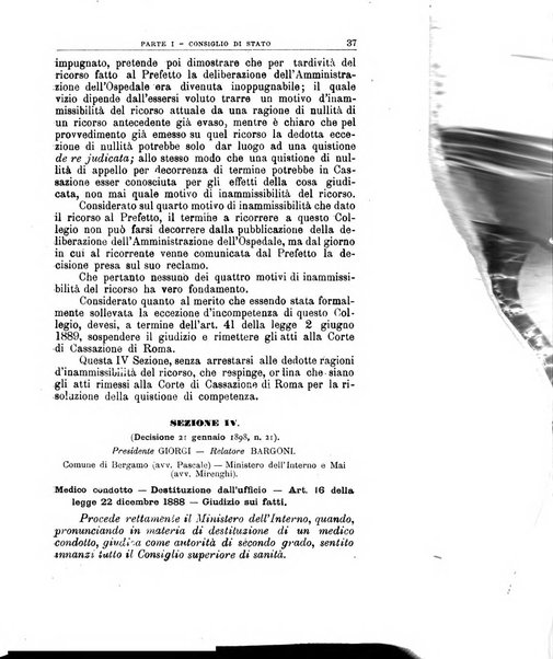 La giustizia amministrativa raccolta di decisioni e pareri del Consiglio di Stato, decisioni della Corte dei conti, sentenze della Cassazione di Roma, e decisioni delle Giunte provinciali amministrative