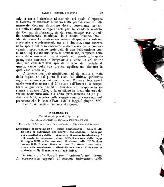 La giustizia amministrativa raccolta di decisioni e pareri del Consiglio di Stato, decisioni della Corte dei conti, sentenze della Cassazione di Roma, e decisioni delle Giunte provinciali amministrative